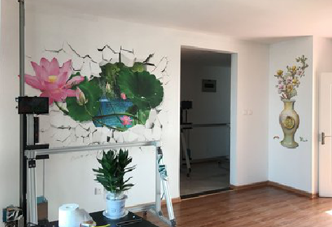 光泽墙体彩绘相比墙纸的优势。