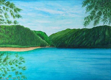 光泽在墙绘中，如何绘画绿水青山？